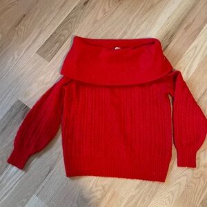 H&M off shoulder cable knit sweater